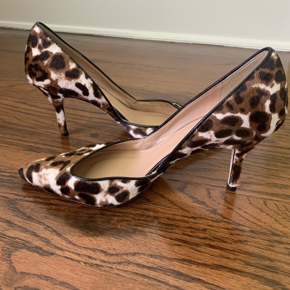 J Crew Collection Colette Calf Hair D’Orsay Kitten Heels in Sienna Black Cat - Picture 2 of 9